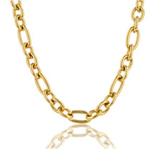 Gouden Damesketting met Ronde en Ovale Schakels - Stainless Steel