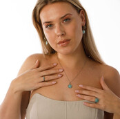 Zilveren Ketting met Vierkante Amazonite Hanger