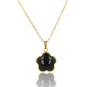 Ketting met Bloem Hanger • Onyx