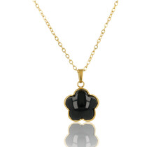 Ketting met Bloem Hanger • Onyx