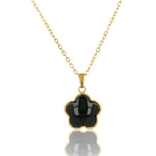 Ketting met Bloem Hanger • Onyx
