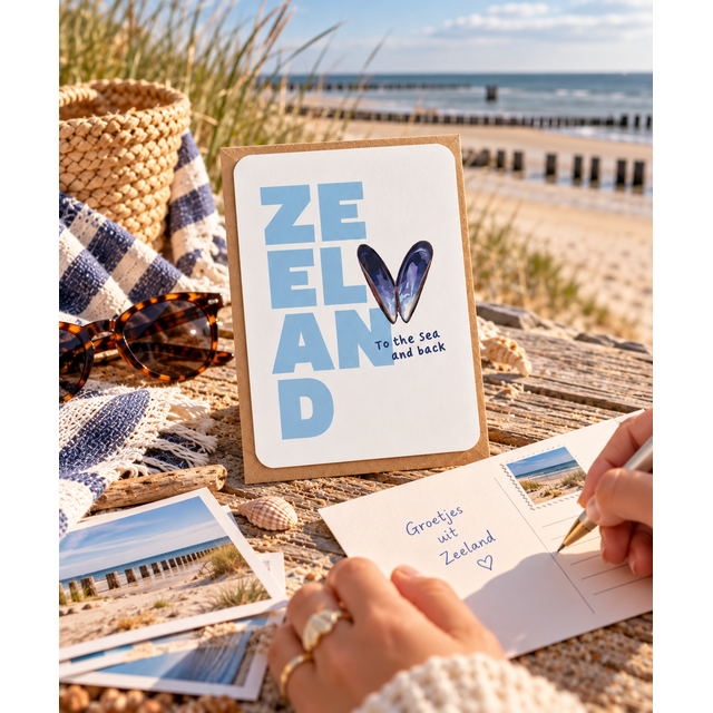 SAARTJE x Goodies Ansichtkaart Zeeland Mossel – To the Sea and Back