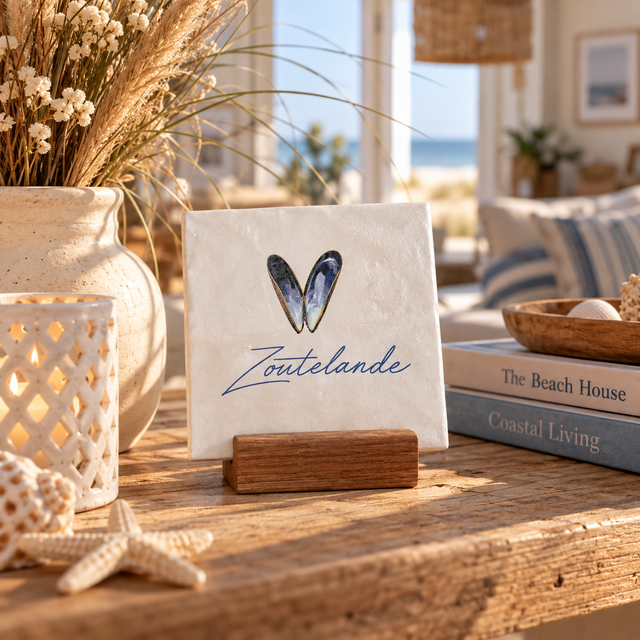 Goodies Label Tegeltje Zoutelande Mossel – 10 x 10 cm