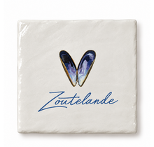 Goodies Label Tegeltje Zoutelande Mossel – 10 x 10 cm