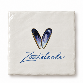 Goodies Label Tegeltje Zoutelande Mossel – 10 x 10 cm