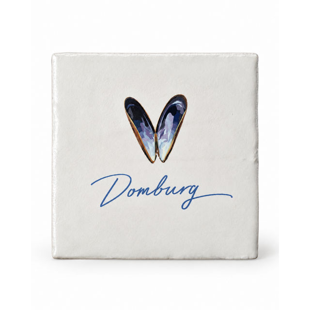 Goodies Label Tegeltje Domburg Mossel – 10 x 10 cm