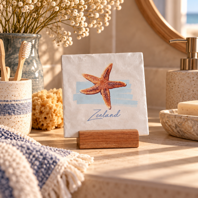 Goodies Label Tegeltje Zeeland Zeester – 10 x 10 cm