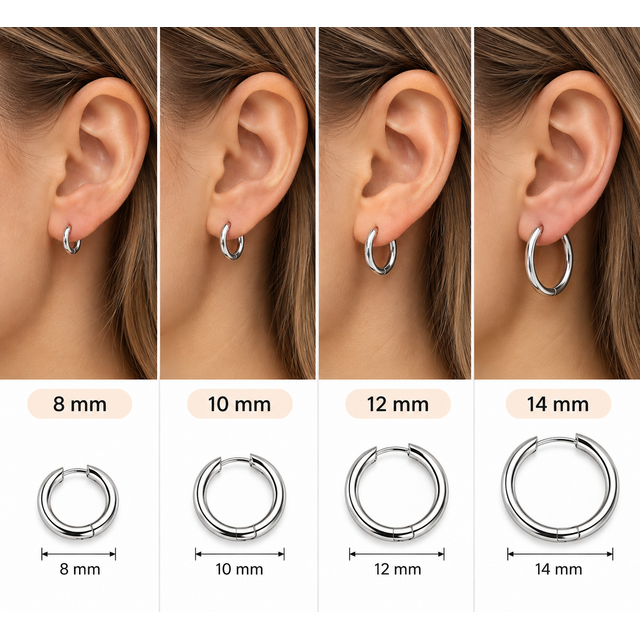 Goodies Label Basic Hoops14 mm Zilverkleurig Stainless Steel