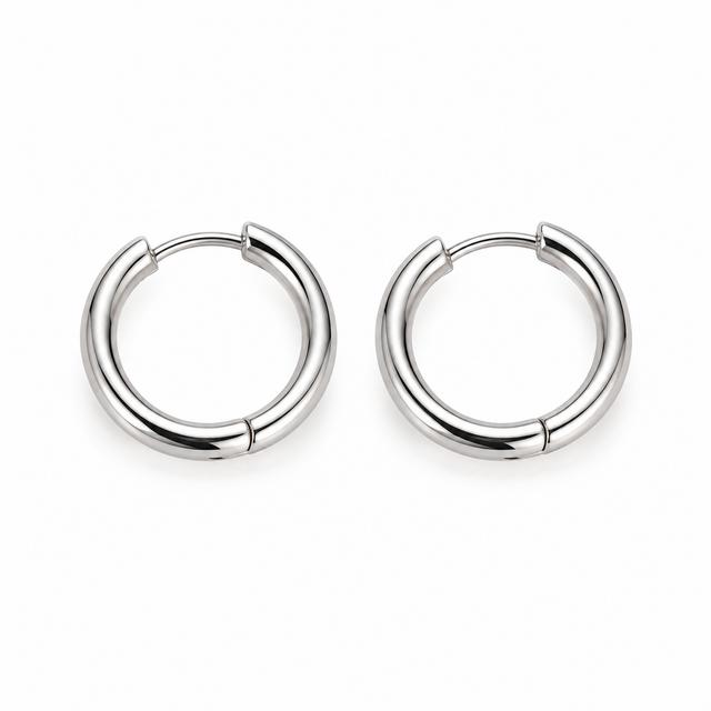 Goodies Label Basic Hoops 18 mm Zilverkleurig Stainless Steel
