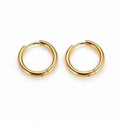 Goodies Label Basic Hoops 14 mm Goudkleurig Stainless Steel