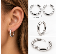 Goodies Label Basic Hoops 20 mm Zilverkleurig Stainless Steel