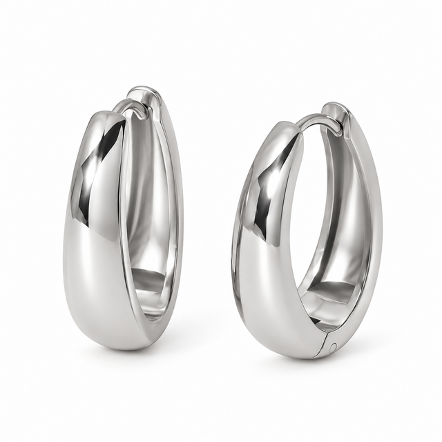 Goodies Label Bold Curve Hoops Zilverkleurig – 23 mm