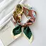 Goodies Label Goodies Label Satin Silk Sjaaltje Rust Groen Leopard – 70 x 70 cm