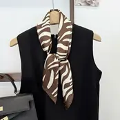 Goodies Label Satin Silk Sjaaltje Zebra Bruin Crème – 70 x 70 cm