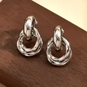 Goodies Label Twist Link Oorbellen Zilverkleurig – 28,6 mm