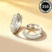 Goodies Label Sparkle Hoops Zilverkleurig 316L Stainless Steel – 12 mm