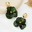 Goodies Label Goodies Label Flower Statement Oorbellen Groen Goudkleurig – 60 mm