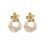 Goodies Label Goodies Label Flower Statement Oorbellen Crème Goudkleurig