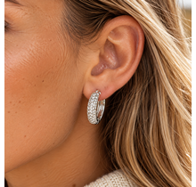Goodies Label Sparkle Hoops Zilverkleurig 316L Stainless Steel – 12 mm