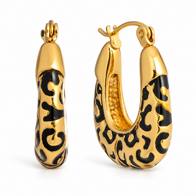 Goodies Label Leopard Chunky Hoops Goudkleurig – 26,5 mm