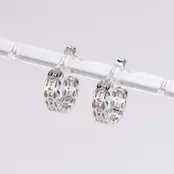 Goodies Label Geo Open Hoops Zilverkleurig – 14 mm