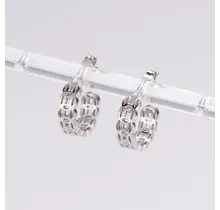 Goodies Label Geo Open Hoops Zilverkleurig – 14 mm