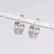 Goodies Label Geo Open Hoops Zilverkleurig – 14 mm