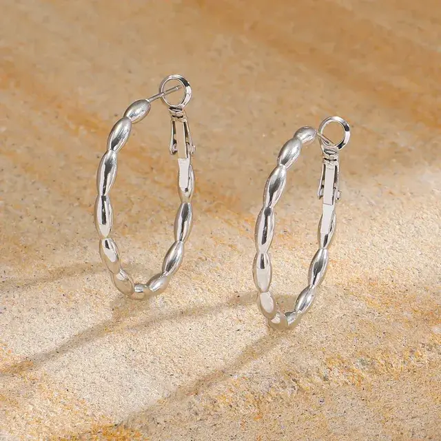 Goodies Label Oval Link Hoops Zilverkleurig – 31 mm