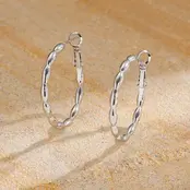 Goodies Label Oval Link Hoops Zilverkleurig – 31 mm