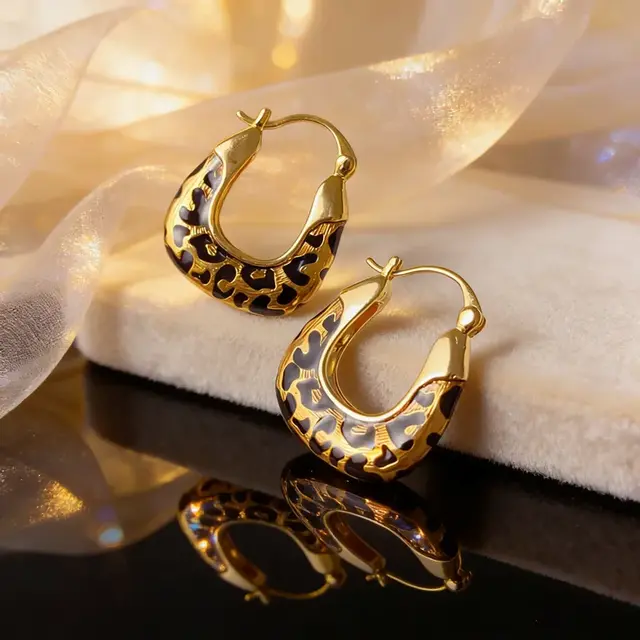 Goodies Label Leopard Chunky Hoops Goudkleurig – 26,5 mm