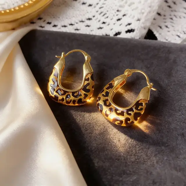 Goodies Label Leopard Chunky Hoops Goudkleurig – 26,5 mm