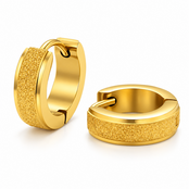 Goodies Label Sandblasted Huggie Hoops Goud – 13,5 mm