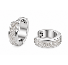 Goodies Label Sandblasted Huggie Hoops Zilver – 13,5 mm