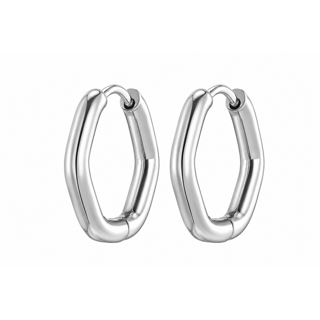 Goodies Label Oval Hoops Zilverkleurig Stainless Steel – 19,5 mm