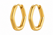 Goodies Label Oval Hoops Goudkleurig Stainless Steel – 19,5 mm
