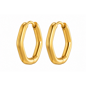 Goodies Label Oval Hoops Goudkleurig Stainless Steel – 19,5 mm