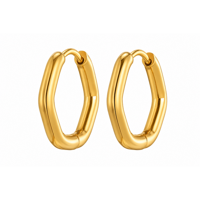 Goodies Label Oval Hoops Goudkleurig Stainless Steel – 19,5 mm