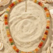 Goodies Label Natuursteen Kralenketting Sunset Multicolor – 18K PVD