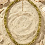 Goodies Label Natuursteen Kralenketting Olijfgroen – 18K PVD