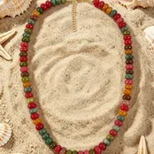 Goodies Label Natuursteen Kralenketting Berry Multicolor – 18K PVD