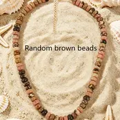 Goodies Label Natuursteen Kralenketting Brown Mix – 18K PVD