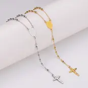 Goodies Label Rosary Cross Ketting Stainless Steel – Goud of Zilver