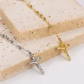 Goodies Label Rosary Cross Ketting Stainless Steel – Goud of Zilver