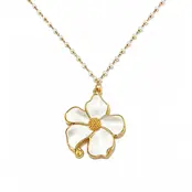 Goodies Label Pearl Flower Ketting Goudkleurig – 40 + 5 cm