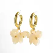 Goodies Label Resin Flower Hoops Crème Goudkleurig