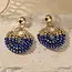 Goodies Label Goodies Label Crystal Bead Statement Oorbellen Blauw Metallic – 55 mm