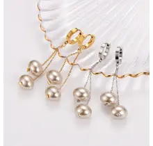 Goodies Label Pearl Drop Hoops – Goud of Zilver