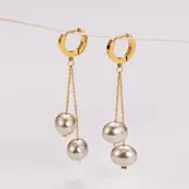 Goodies Label Pearl Drop Hoops – Goud of Zilver