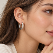 Goodies Label Chunky Hoops Zilverkleurig Titanium Steel – 20 mm