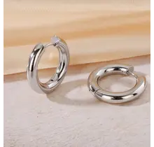 Goodies Label Mini Chunky Hoops Zilver Titanium Steel – 10 mm